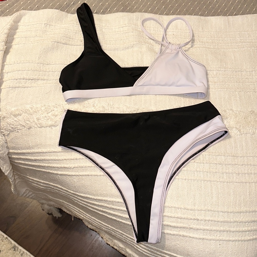 Black and white bikini